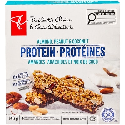 President's Choice Almond & Coconut Protein Granola Bars 148 g, $3.24/100g