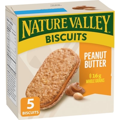 Nature Valley Biscuits, Peanut Butter, Breakfast Snacks, 5 ct 190 g, $2.36/100g