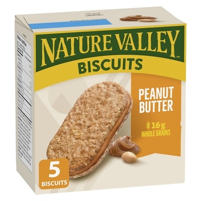 Nature Valley Biscuits, Peanut Butter, Breakfast Snacks, 5 ct 190 g, $1.97/100g