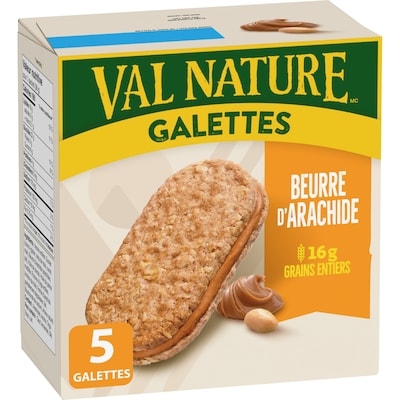 Nature Valley Val Nature Galettes, Beurre D’arachide, Collation pour le Petit-Déjeuner, 1 Portion par Sachet 5 Gallettes 190 g, 1,84 $/100g
