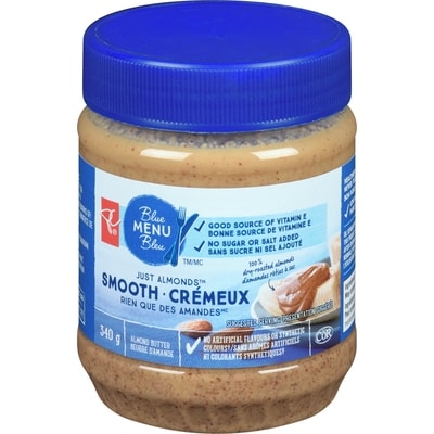 PC Blue Menu Just Almonds Smooth Almond Butter 340 g, $2.65/100g