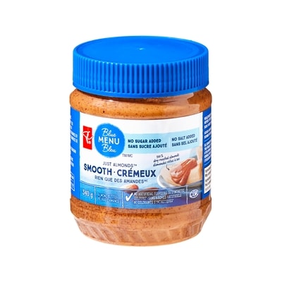 PC Menu Bleu Beurre d’amandes crémeux Rien que des amandes 340 g, 2,65 $/100g