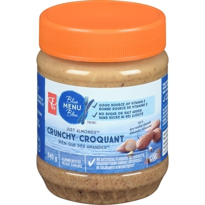 PC Blue Menu Just Almonds Crunchy Almond Butter 340 g, $2.64/100g