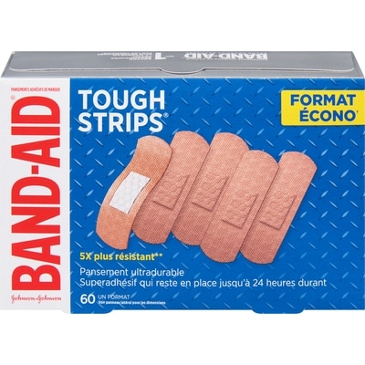Band-Aid Pansements Tough-Strips 60 ea, 0,24 $/1ch