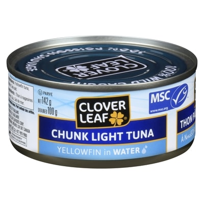 Clover Leaf Chunk Light Yellowfin Tuna, In Water 142 g, $2.46/100g