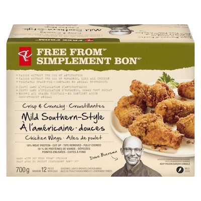 President's Choice Free From Crisp & Crunchy Mild Southern-Style Chicken Wings 700 g, $2.43/100g