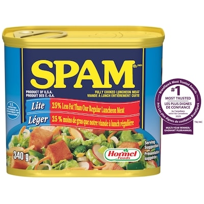 Spam Lite 25% Less Fat Than Our Regular Luncheon Meat 340 g, $1.47/100g