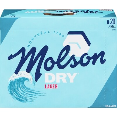 Molson Dry Beer (ID required at pick-up) 20x355.0 ml, $0.48/100ml