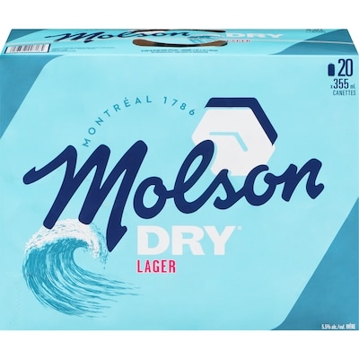 Molson Bière Dry (Pièce d’identité requise au moment du ramassage) 20x355.0 ml, 0,48 $/100ml