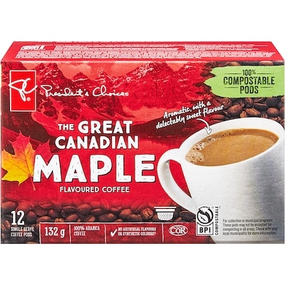 President's Choice The Great Canadian Maple Flavoured Single Serve Coffee Pods 136 g