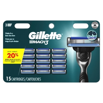 Gillette Lames de rechange de rasoir Mach3 pour hommes, 15 unités 15 ea, 3,80 $/1ch