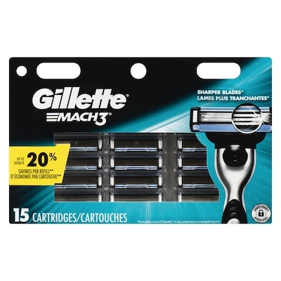 Gillette Lames de rechange de rasoir Mach3 pour hommes, 15 unités 15 ea, 3,80 $/1ch