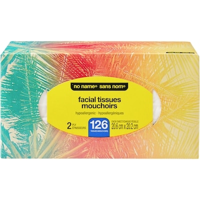 No Name Facial Tissues 2 Ply 126 Pack 1 ea, $2.00/1ea