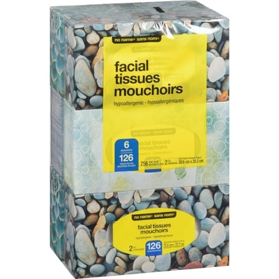 2-Ply Hypoallergenic Facial Tissues, 126 Sheets