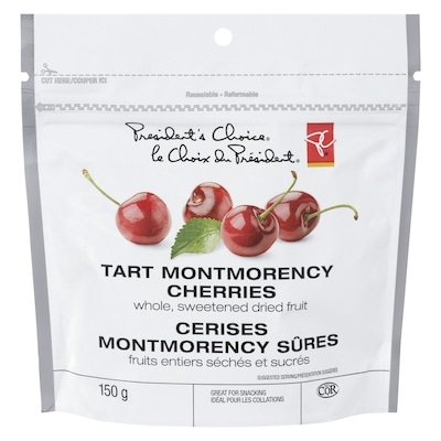 President's Choice Whole Tart Montmorency Cherries, Sweetened Dried Fruit 150 g, $4.66/100g