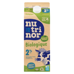 Nutrinor Lait nordique biologique 2 % 2 l, 0,35 $/100ml