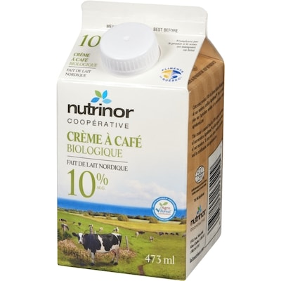 Crème biologique faite de lait nordique, 10 % M. G.