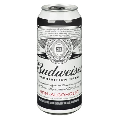 Budweiser Prohibition Brew, Non-Alcoholic Beer 473 ml, $0.53/100ml