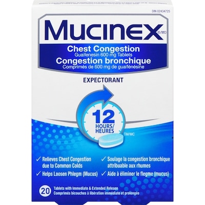 Mucinex Expectorant Tablets 20 ea, $0.87/1ea