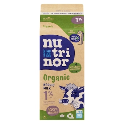 Nutrinor Organic Nordic Milk, 1% 2 l, $0.35/100ml