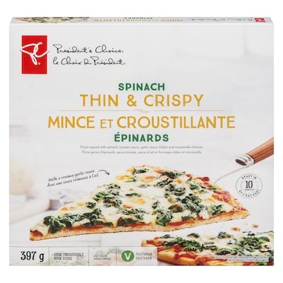 President's Choice Spinach Thin and Crispy Pizza 397 g, $1.46/100g