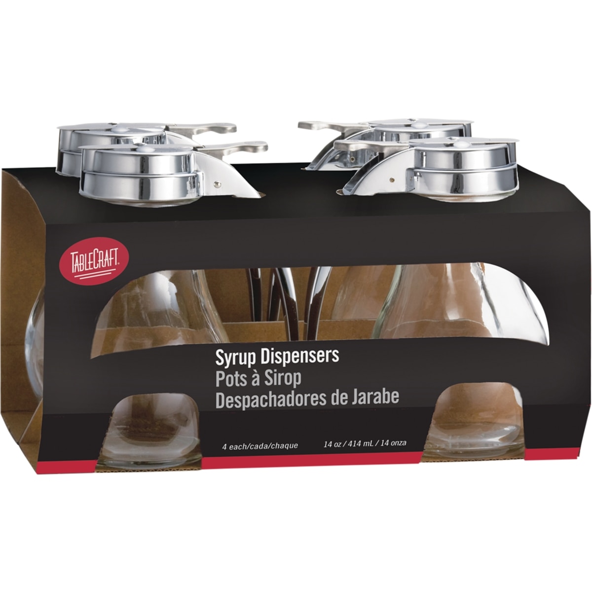 TableCraft Glass Syrup Dispenser, 14oz 4x1.0 ea, $26.50/1ea