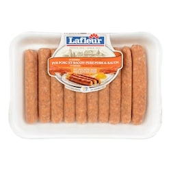Lafleur Saucisse Fraiche Porc & Bacon 375 g, 1,33 $/100g