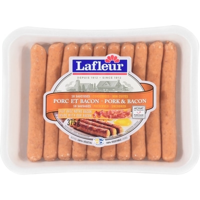 Lafleur Saucisse Fraiche Porc & Bacon 375 g, 1,81 $/100g