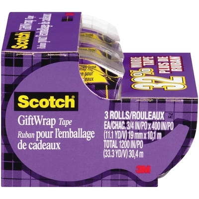 Scotch Giftwrap Tape, 3 Pack Caddy 1 ea, $5.00/1ea