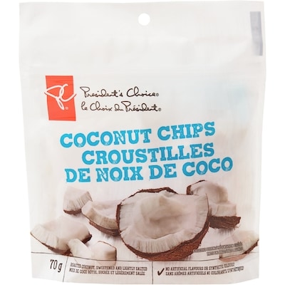 le Choix du Président Croustilles de noix de coco 70 g, 5,70 $/100g
