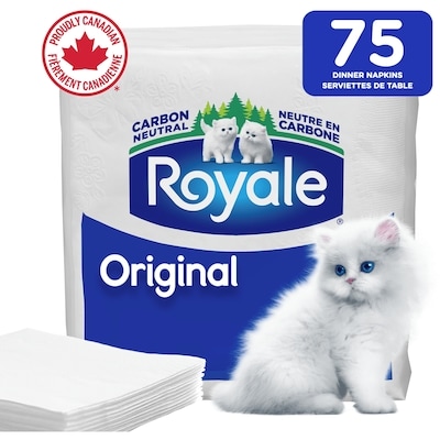Royale Original 3 Ply Dinner Napkins, 75 Napkins per Pack 75 ea, $0.17/1ea