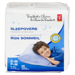 President's Choice Boys Sleepovers Nighttime Underwear Size S to M