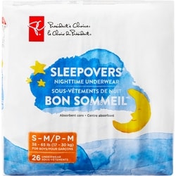 le Choix du Président Sous-vêtements de nuit bon sommeil de taille P-M pour garçons, paquet de 26 26 ea, 0,58 $/1ch