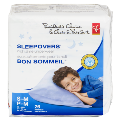 Sous-vêtements de nuit bon sommeil de taille P-M pour garçons, paquet de 26
