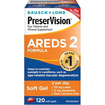 Bausch+Lomb Preservision Capsules Eye Vitamin And Mineral Supplement 120 ea, $0.32/1ea