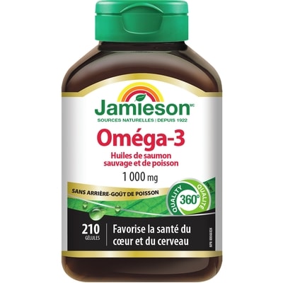 Jamieson Huile de saumon sauvage et de poisson - Sans arrière-goût de poisson 210 ea, 0,14 $/1ch