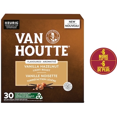 Van Houtte Capsules K-Cup de café vanille et noisette, torréfaction légère 30 ea, 1,07 $/1ch