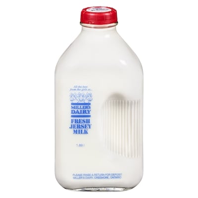 Miller's Dairy Milk 2% m.f. 1.89 l, $0.38/100ml