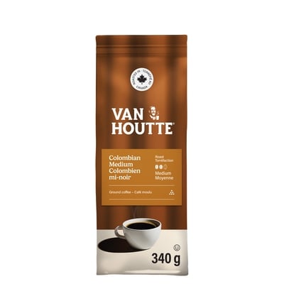 Van Houtte Colombian Medium, Medium Roast, Ground Coffee 340 g, $5.59/100g