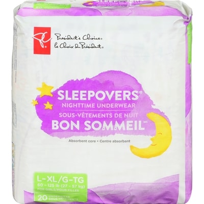 le Choix du Président Sous-Vêtements Pour La Nuit Bon Sommeil Pour Filles 20 ea, 0,75 $/1ch