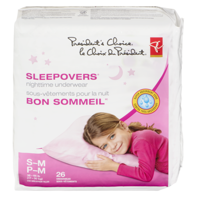 Sous-vêtements de nuit bon sommeil de taille P-M pour filles, paquet de 26