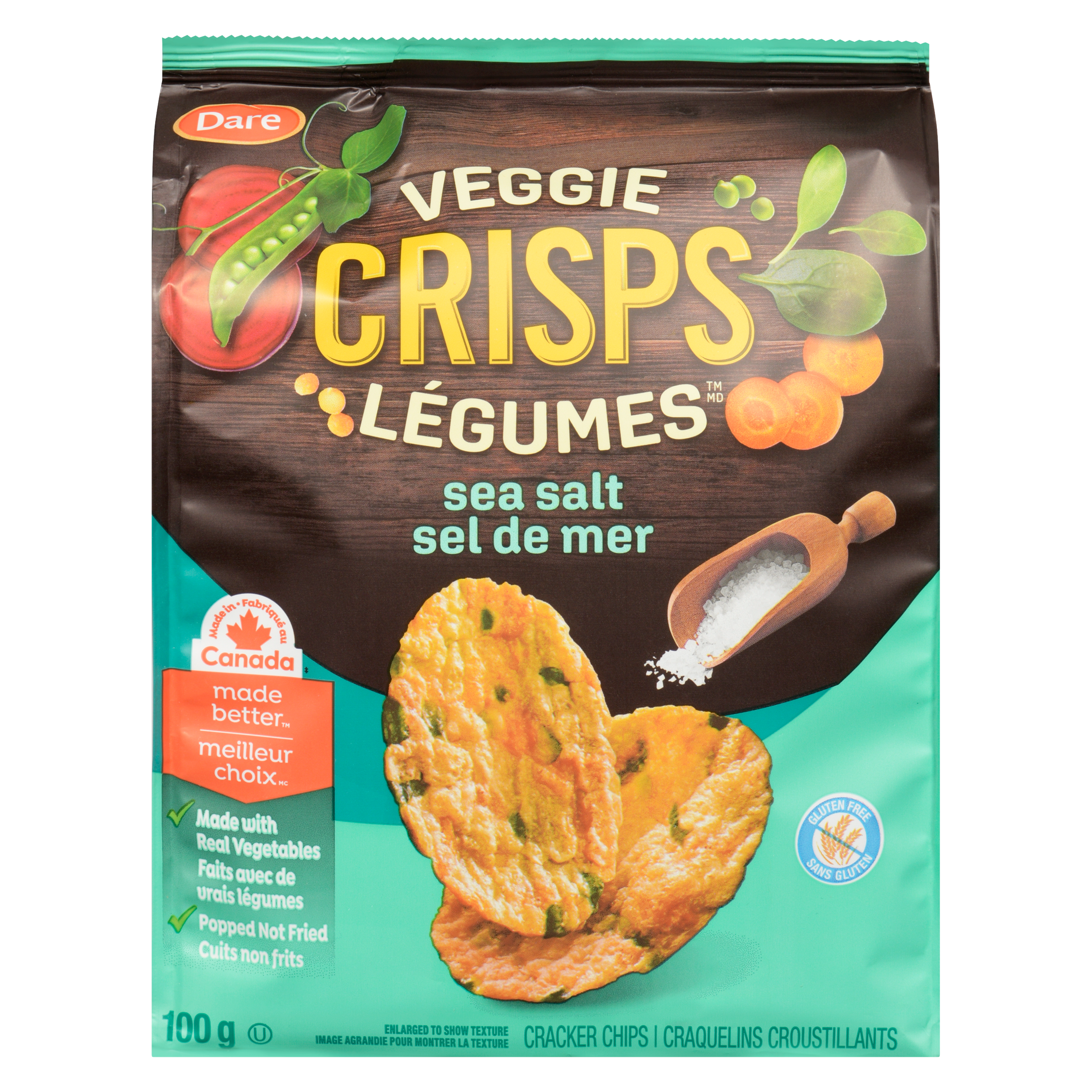 Dare Veggie Crisps Sea Salt 100 g, $3.50/100g