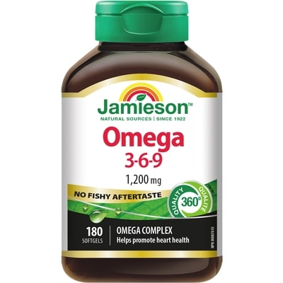 Jamieson Omega 3-6-9 No Fishy Aftertaste 1,200mg 180 ea, $0.16/1ea