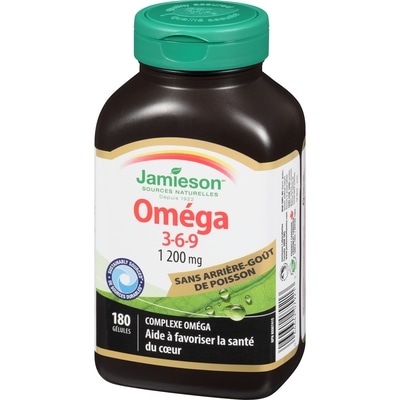 Oméga 3-6-9 sans arrière-goût de poisson 1,200mg