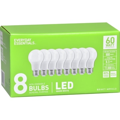 Everyday Essentials 8.5W Soft White LED Bulb 1 ea, $2.25/1ea