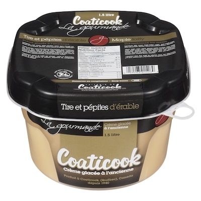 Coaticook Crème glacée à l'ancienne, tire erable 1.5 l, 0,53 $/100ml