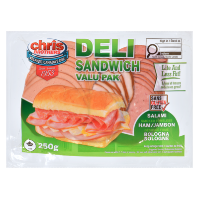 Chris Brothers Sandwich Pack, Lower Fat 250 g, $2.40/100g