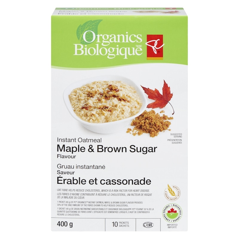 Organic Maple & Brown Sugar Flavour Instant Oatmeal