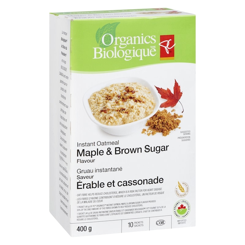 Organic Maple & Brown Sugar Flavour Instant Oatmeal