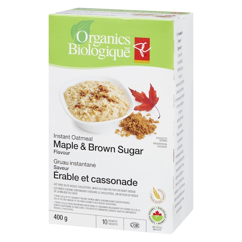 Organic Maple & Brown Sugar Flavour Instant Oatmeal